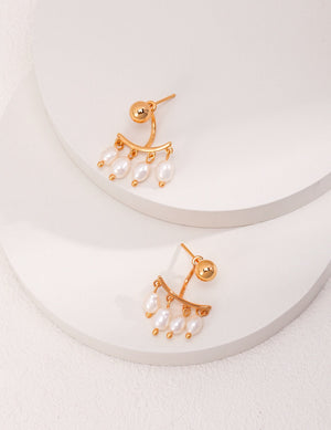 Detachable Rice Pearl Earrings Glim Wink
