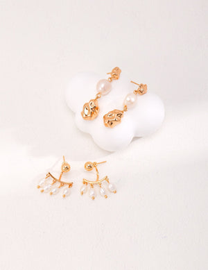 Detachable Rice Pearl Earrings Glim Wink