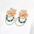 Emerald Agate Zircon Earrings Glim Wink