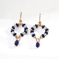 Gray Moonstone Lapis Lazuli Earrings Glim Wink