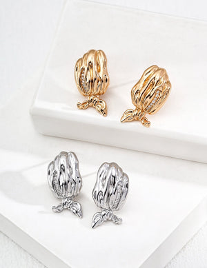 Girlish Silk Scarf Earrings Glim Wink