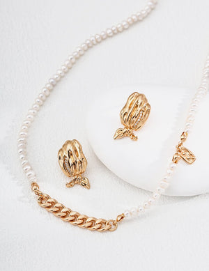 Girlish Silk Scarf Earrings Glim Wink