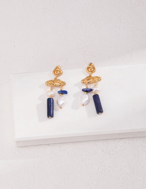 Lapis Lazuli Wind Chime Earrings Glim Wink