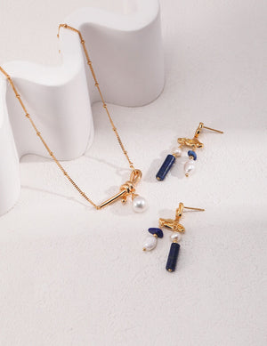 Lapis Lazuli Wind Chime Earrings Glim Wink