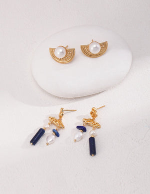 Lapis Lazuli Wind Chime Earrings Glim Wink
