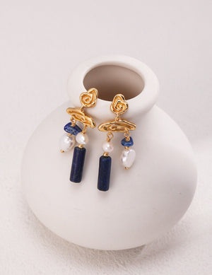 Lapis Lazuli Wind Chime Earrings Glim Wink