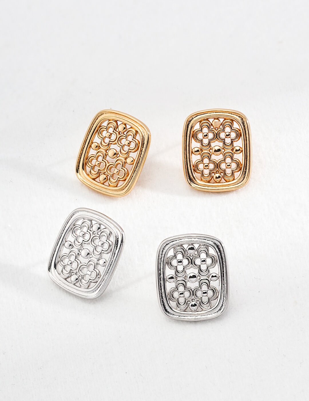 New Chinese Style Lattice Window Earrings Glim Wink