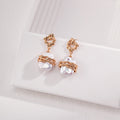Twisted Branch Design Pearl Earrings Glim Wink