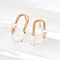 Paperclip Design Pearl Earrings Glim Wink