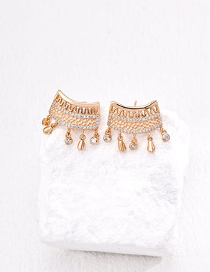 Vintage Canopy Zircon Earrings Glim Wink