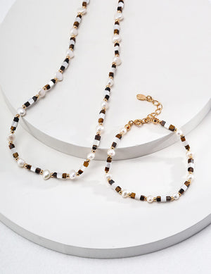 Mother of Pearl & Tiger's Eye Bracelet Glim Wink