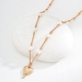 Pearl Heart Matte Pendant Necklace Glim Wink