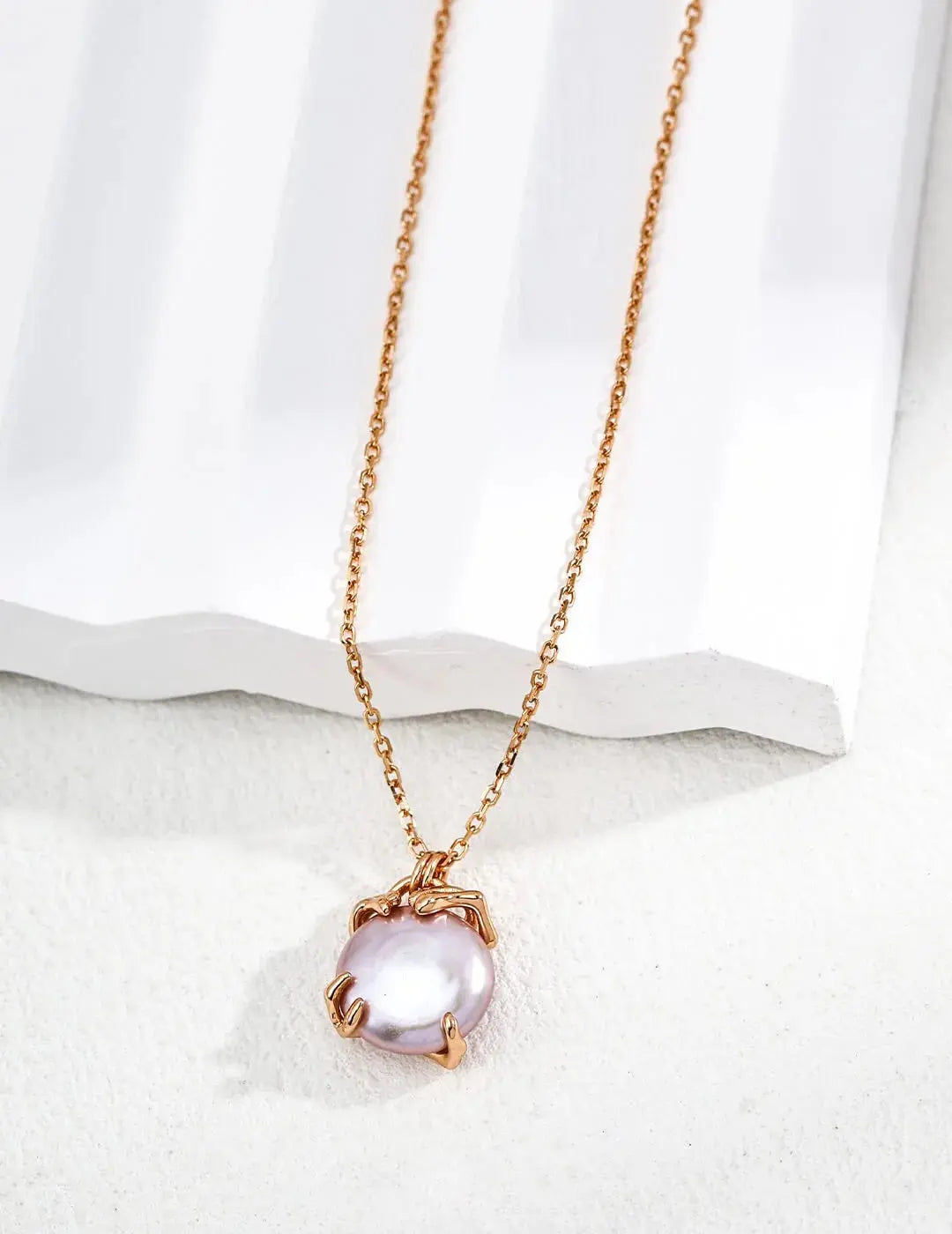 Purple Pearl Pendant Necklace Glim Wink