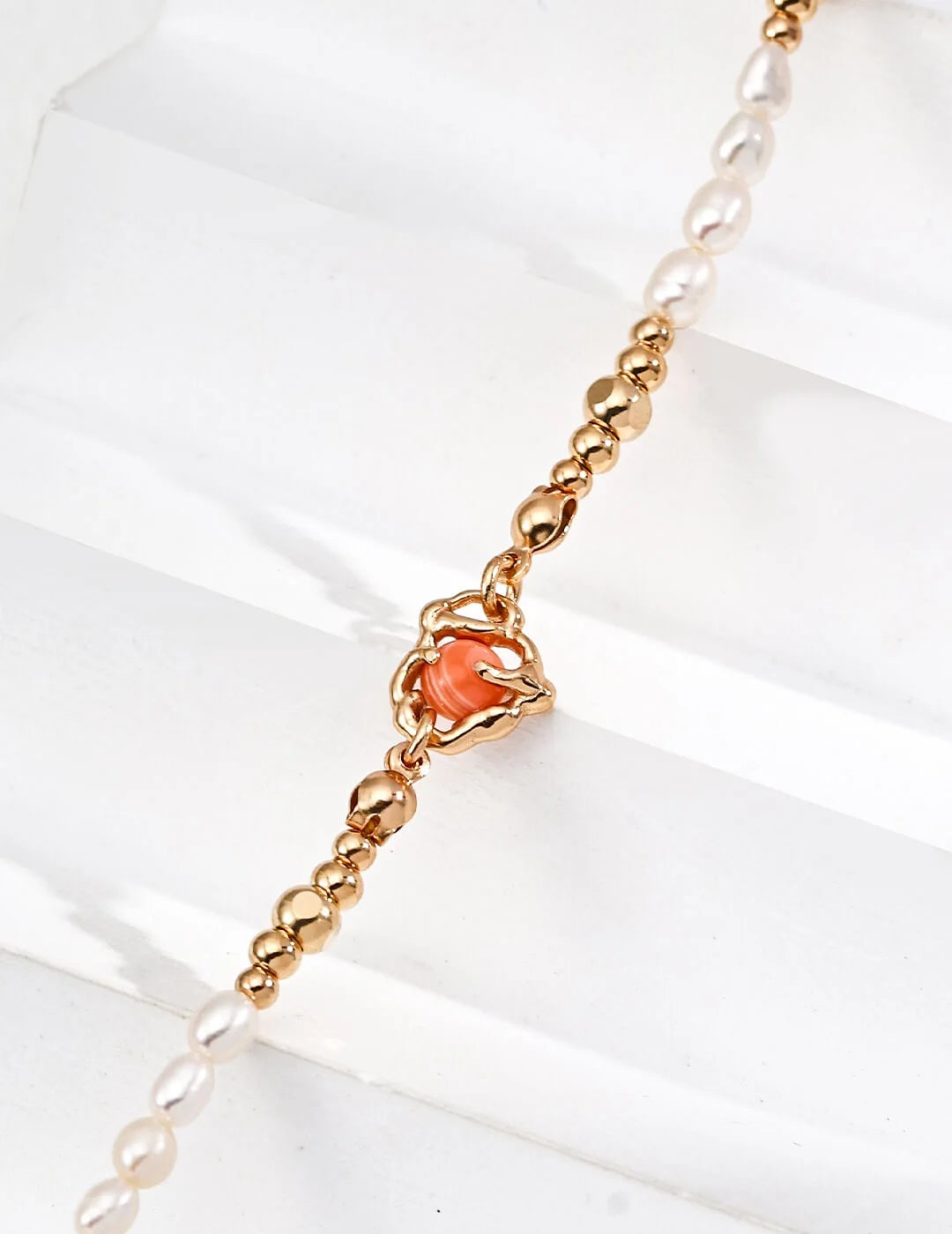 Rhodochrosite Hidden Heart Pearl Necklace Glim Wink