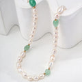 Pearl and Jasper Jade Necklace Glim Wink
