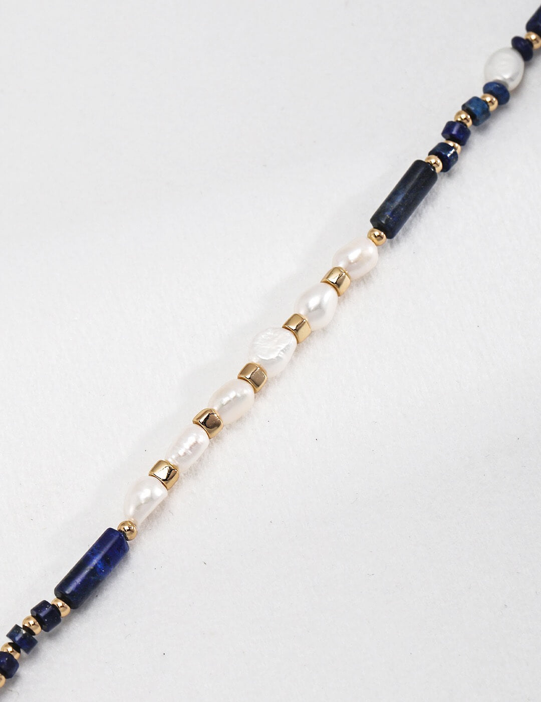 Pearl Lapis Lazuli Necklace Glim Wink