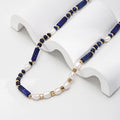 Pearl Lapis Lazuli Necklace Glim Wink