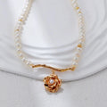 Rose Pearl Necklace Glim Wink