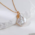 Silver Petal Pearl Necklace Glim Wink