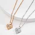 Heart-shaped Zircon Necklace Glim Wink