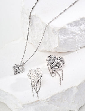 Heart-shaped Zircon Necklace Glim Wink