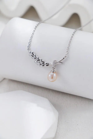 Wheat Ear Pearl Necklace Glim Wink