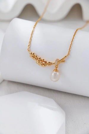 Wheat Ear Pearl Necklace Glim Wink
