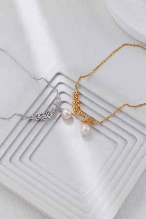 Wheat Ear Pearl Necklace Glim Wink
