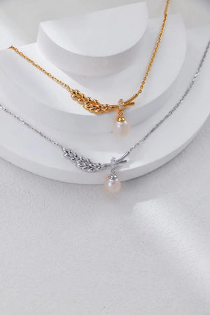 Wheat Ear Pearl Necklace Glim Wink