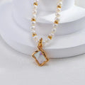 Silver White Shell Double-Sided Pearl Necklace Glim Wink